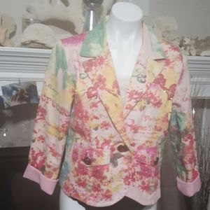 New directions pink print Blazer M